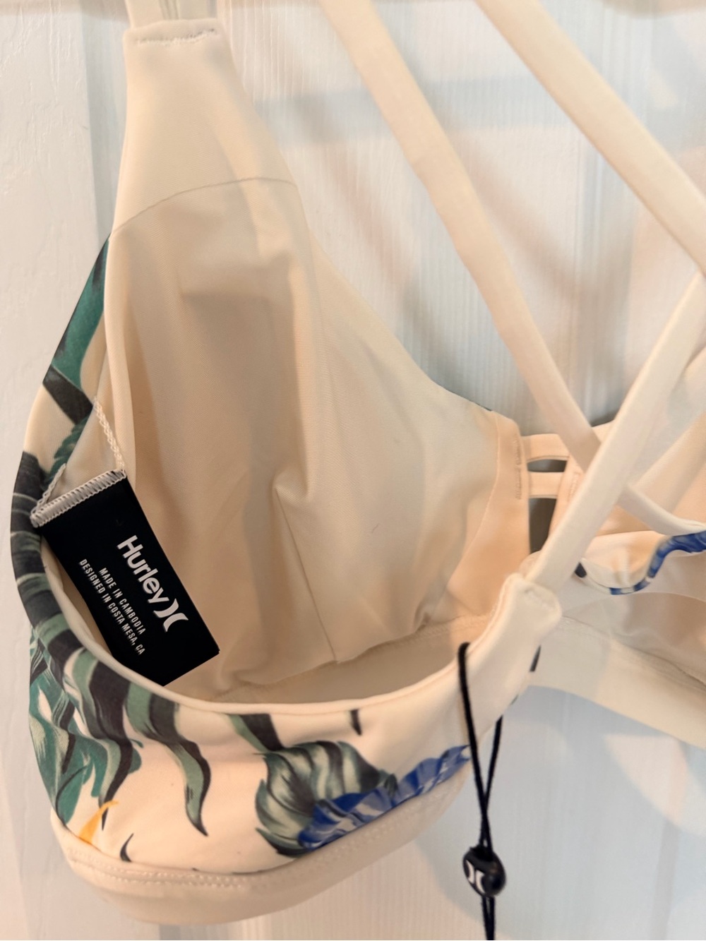 NWT Hurley Max Scoop Surf Top Women’s M Tropical Floral Criss Cross Bikini - Picture 6 of 7